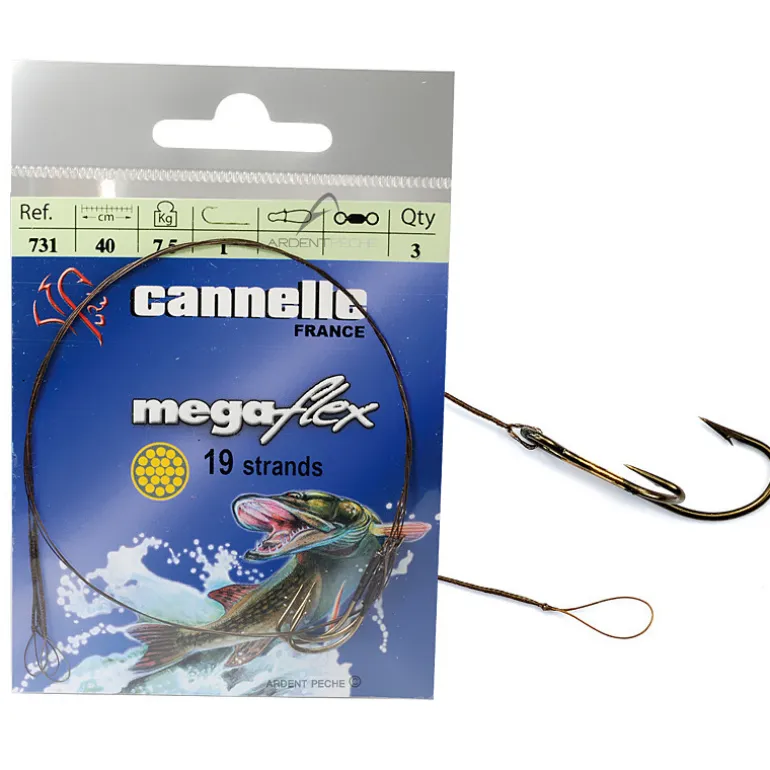 Avançon CANNELLE megaflex 1 boucles + 1 hameçon ryder double
