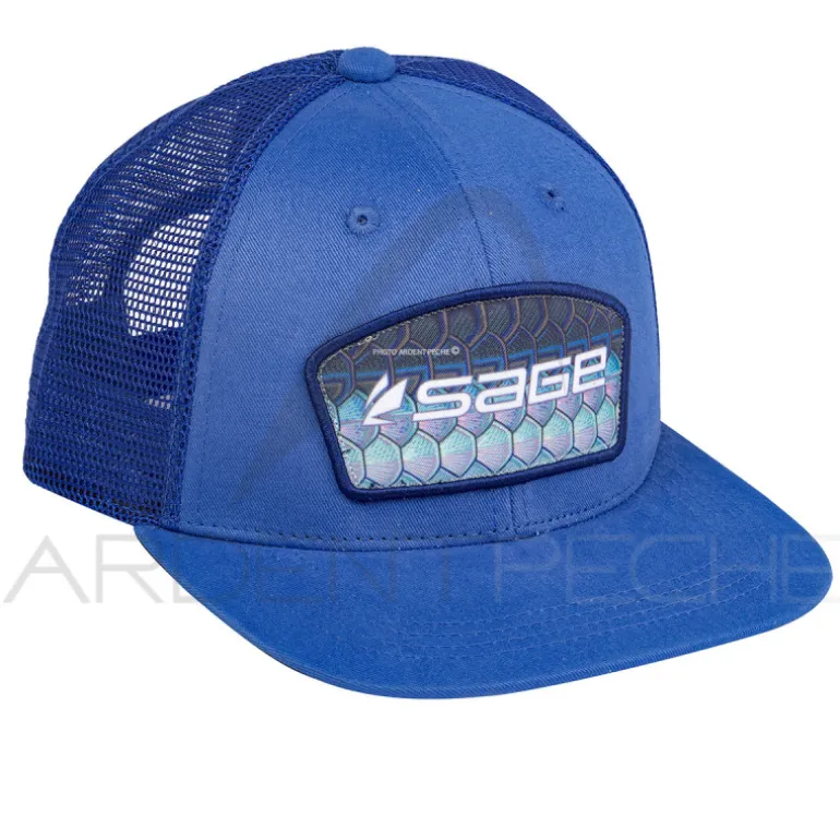 Casquette SAGE Patch Trucker Blue Tarpon