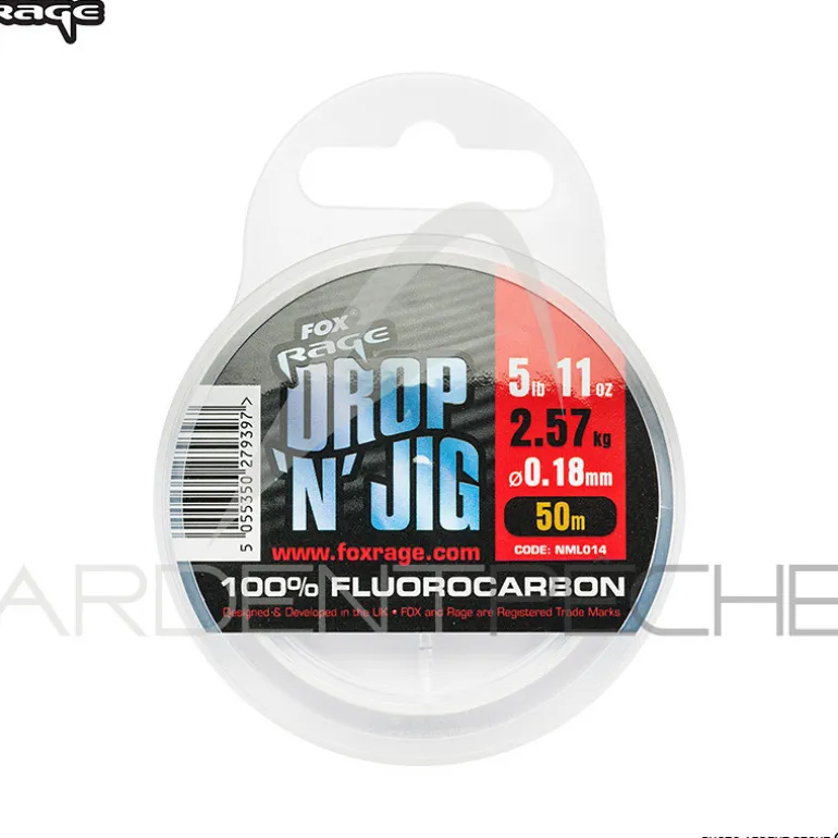 Fils fluorocarbone FOX RAGE Drop n jig fluorocarbon