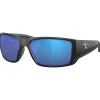 Lunettes polarisantes COSTA DEL MAR Blackfin pro Matte black Blue mirror 580G