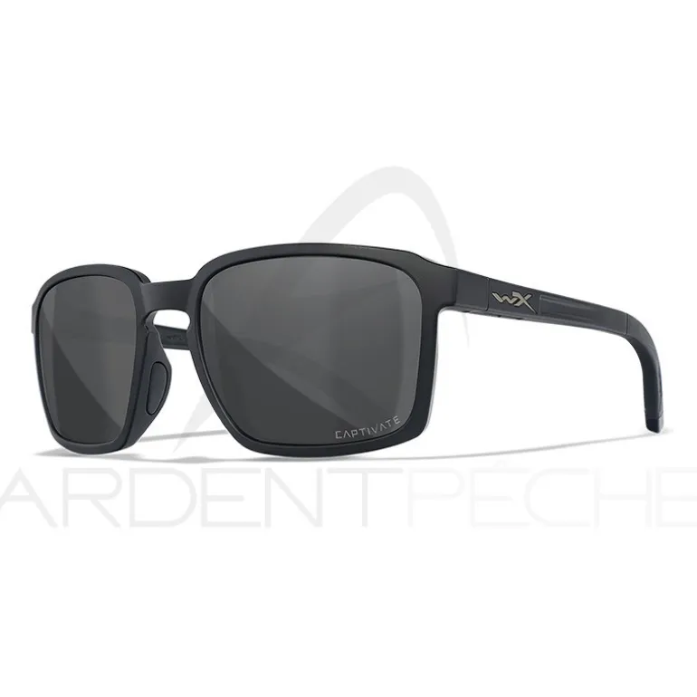 Lunettes polarisantes WILEY X Alfa captivate Smoke grey Gloss black frame