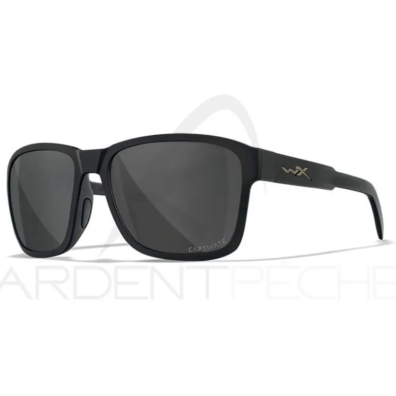 Lunettes polarisantes WILEY X Trek captivate Smoke grey Gloss black frame