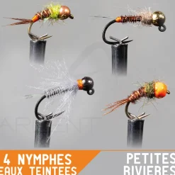 Montage nymphe GARBOLINO Petites rivières / Eaux teintées Set x4