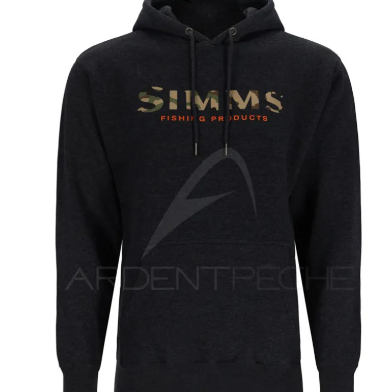 Sweat SIMMS Logo Hoody Charcoal Heather