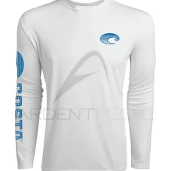T Shirt à manches longues COSTA DEL MAR Technical crew white