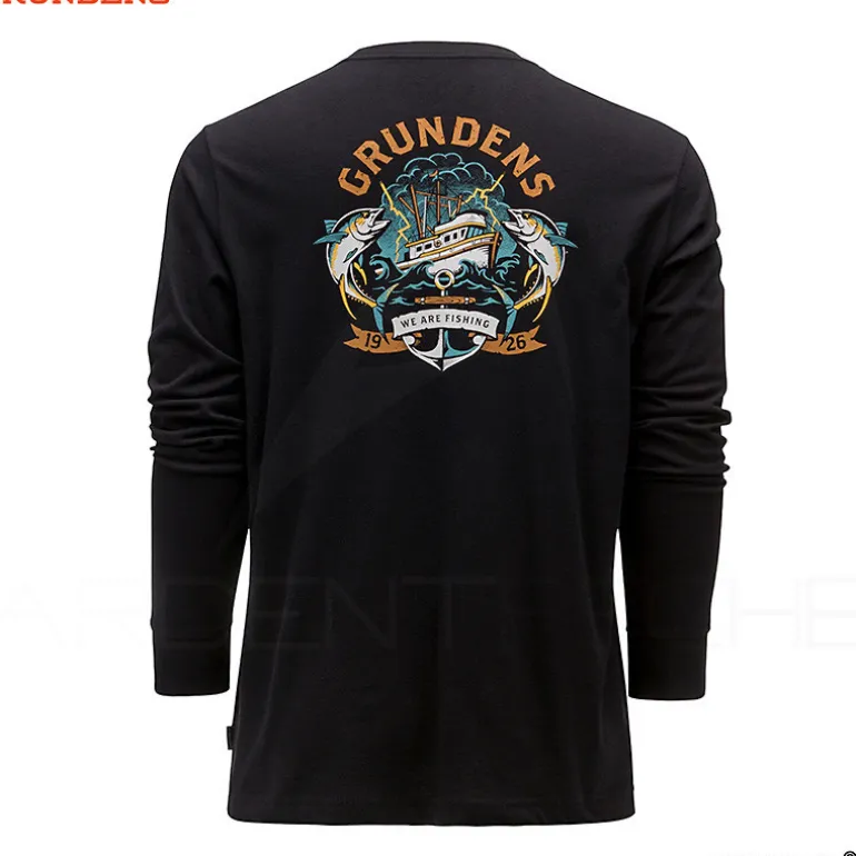 T Shirt GRUNDENS Tuna tattoo LS Black