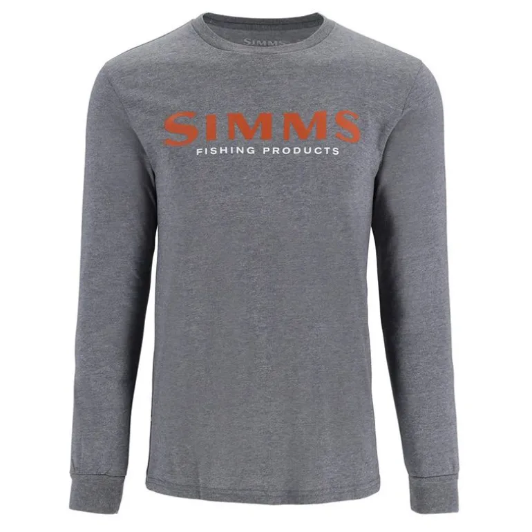 Tee shirt SIMMS Logo Shirt LS Athletic Heather