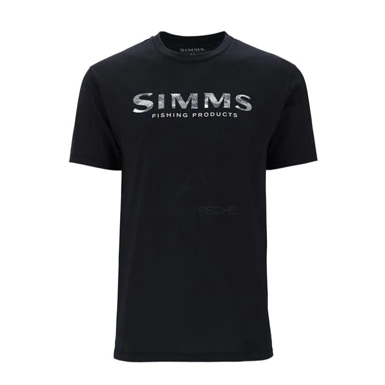 Tee shirt SIMMS Shroud Fill Logo T-Shirt Black