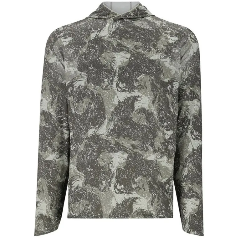 Tee shirt SIMMS Solarflex Hoody Back Eddy Willow