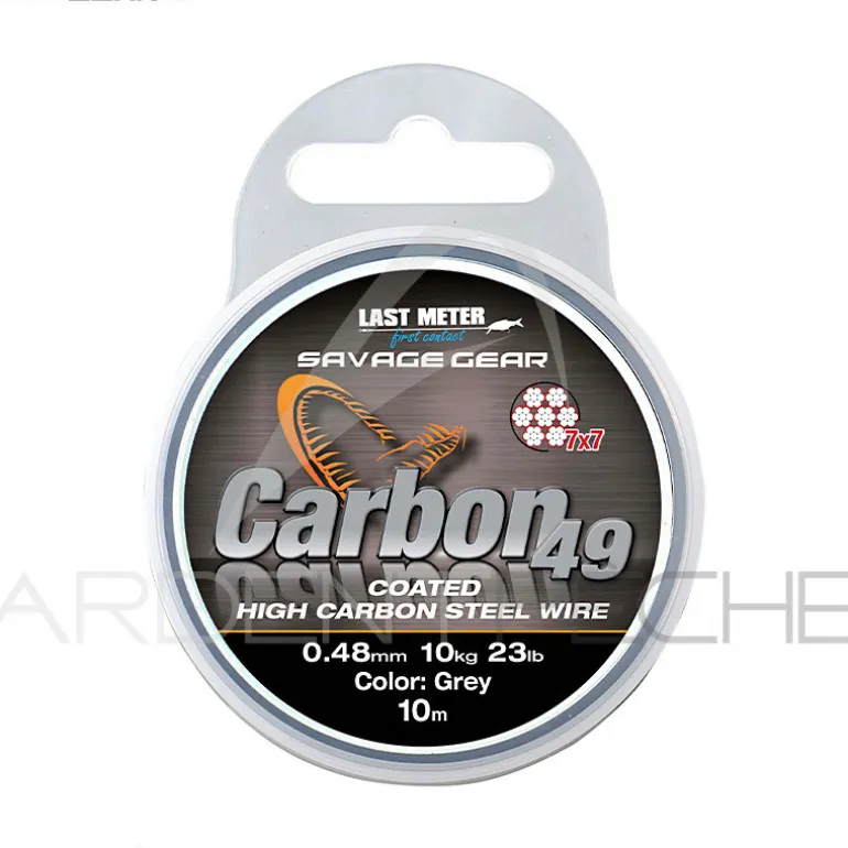 Tresse acier inox SAVAGE GEAR Carbon49 Steelwire 10m