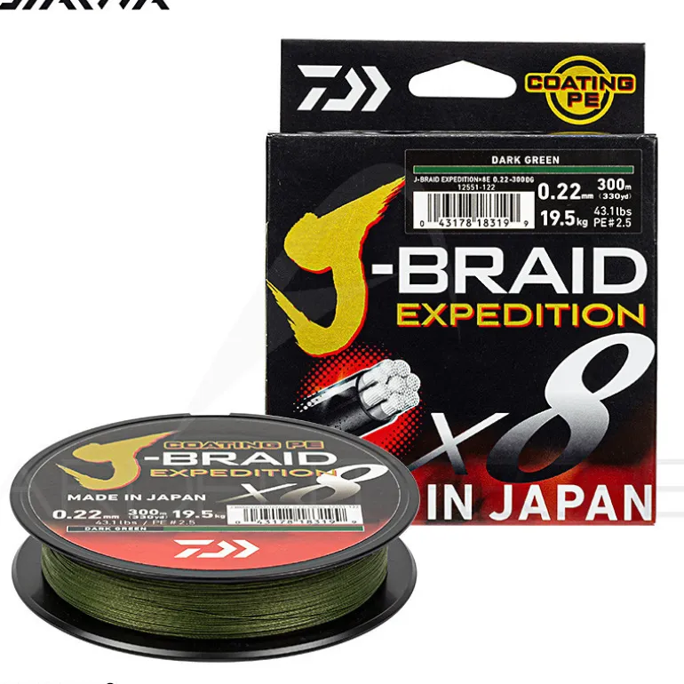 Tresse DAIWA J Braid expedition Dark green 300m