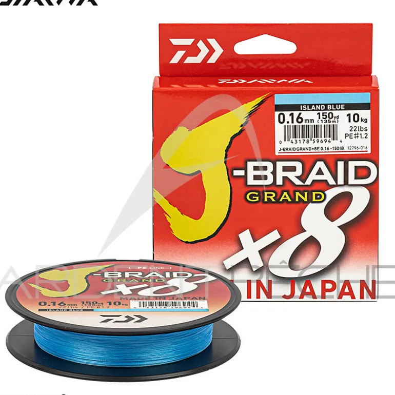 Tresse DAIWA J Braid Grand X8 Bleue 135m