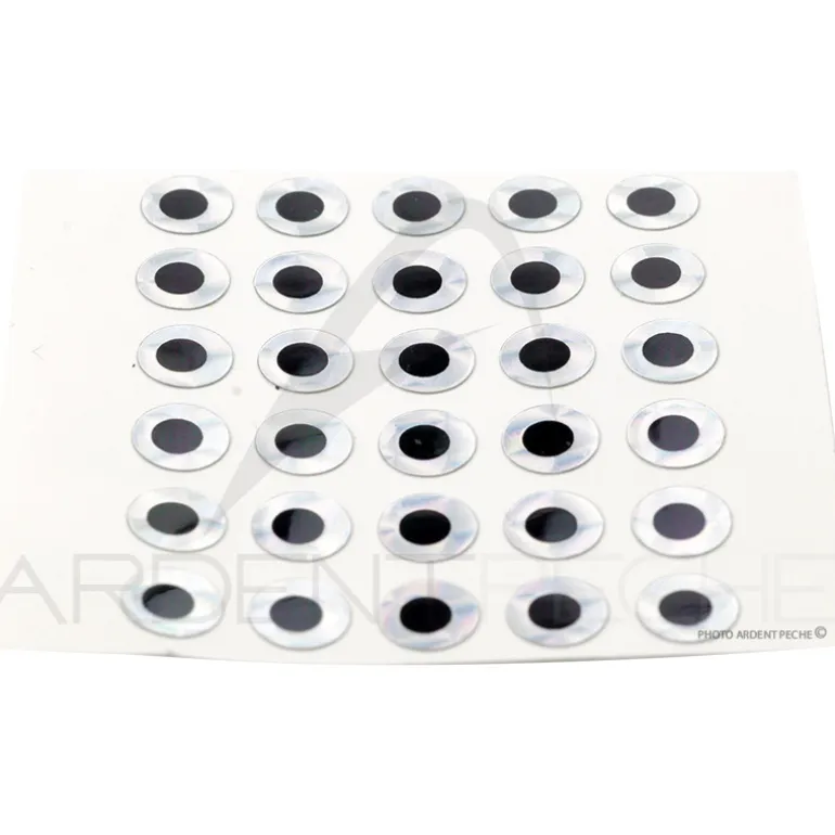 Yeux plats adhésifs argent